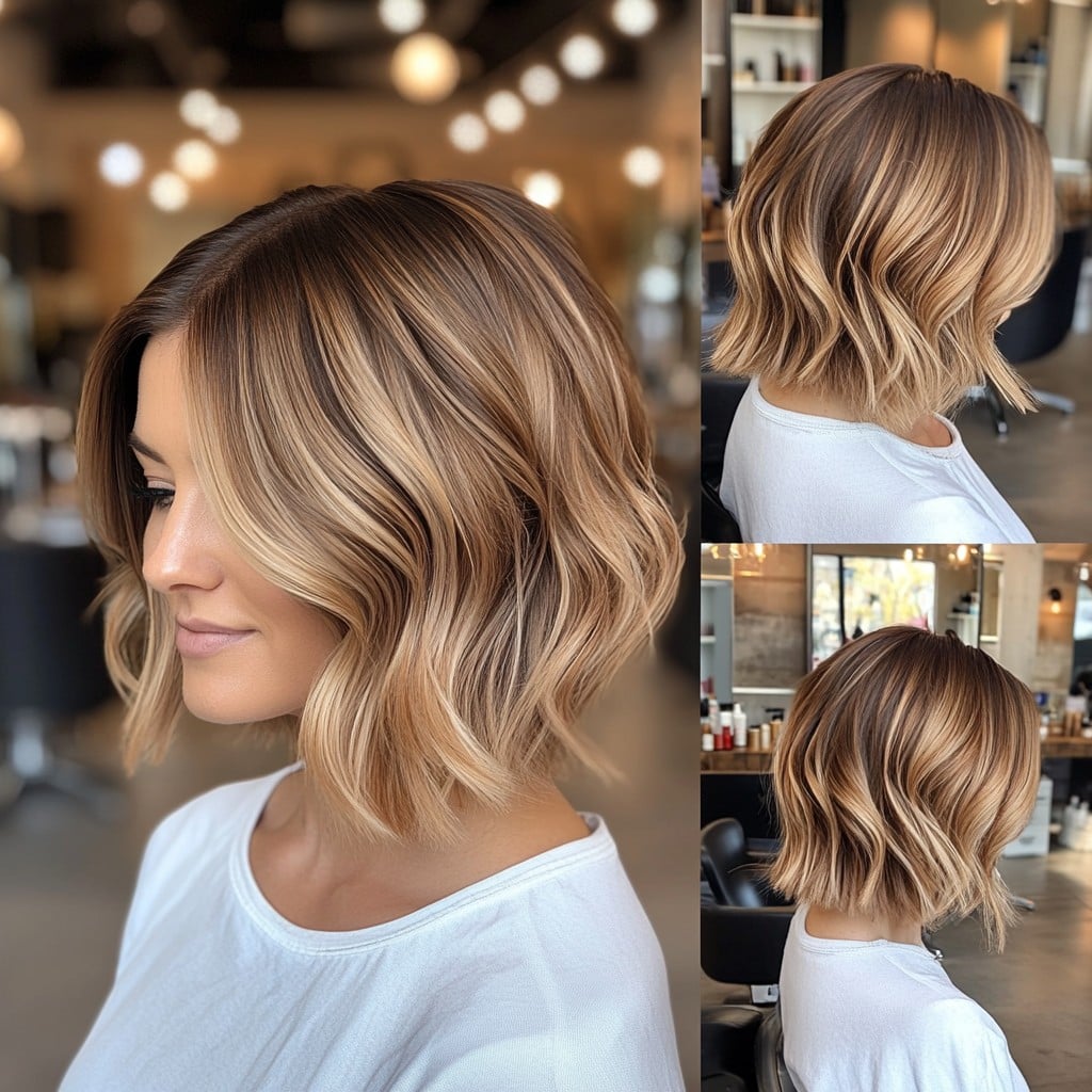 Warm Caramel Blonde Balayage