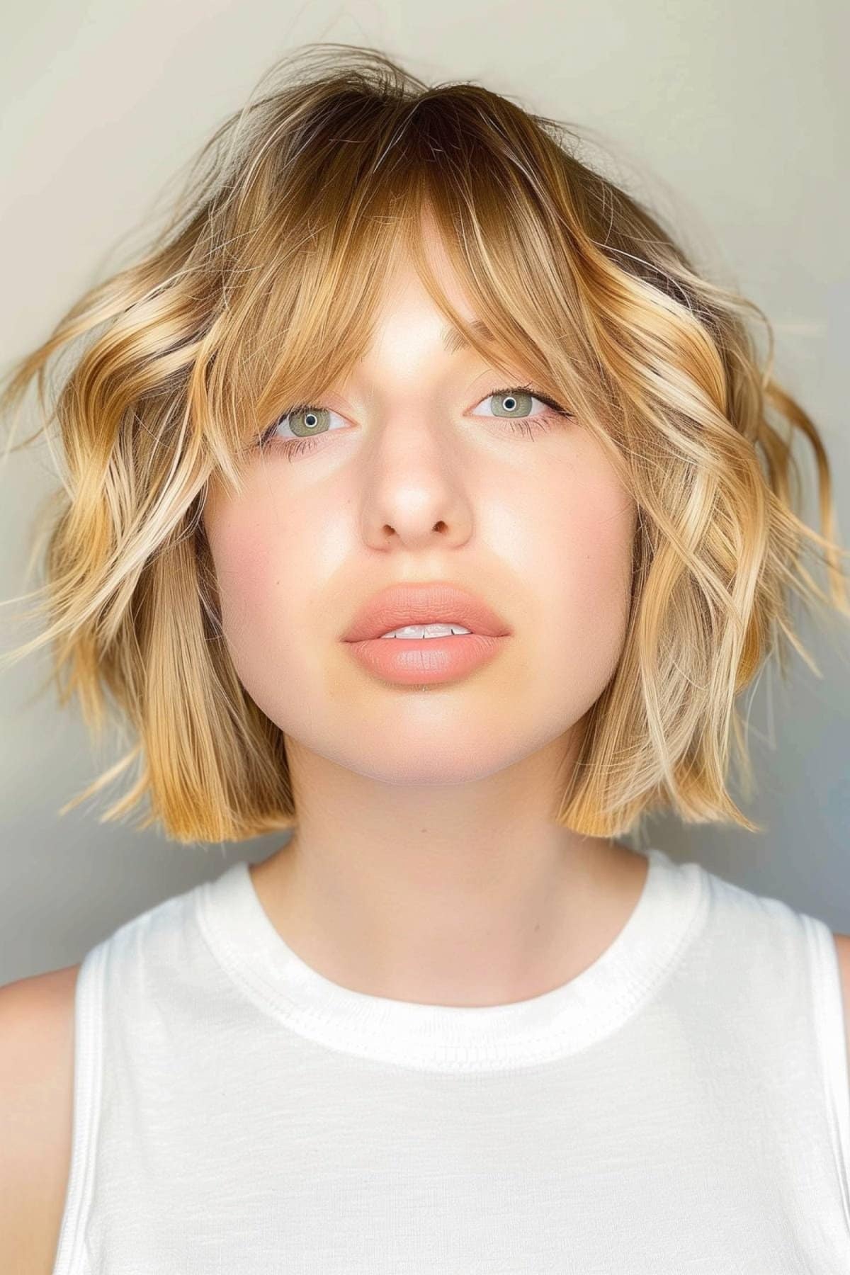 bob with middle part bangs hairstyle