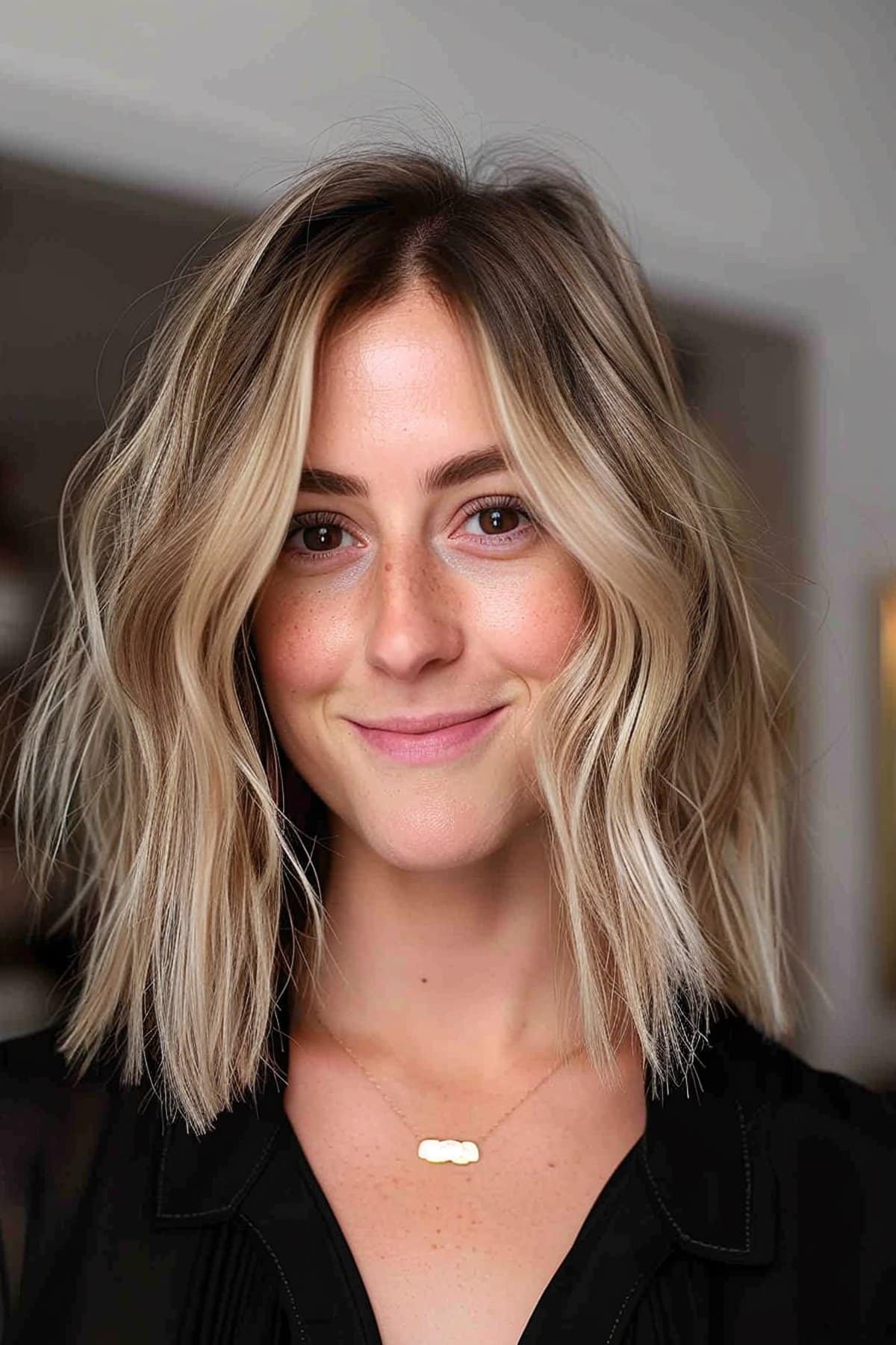 short blunt bob with beach waves