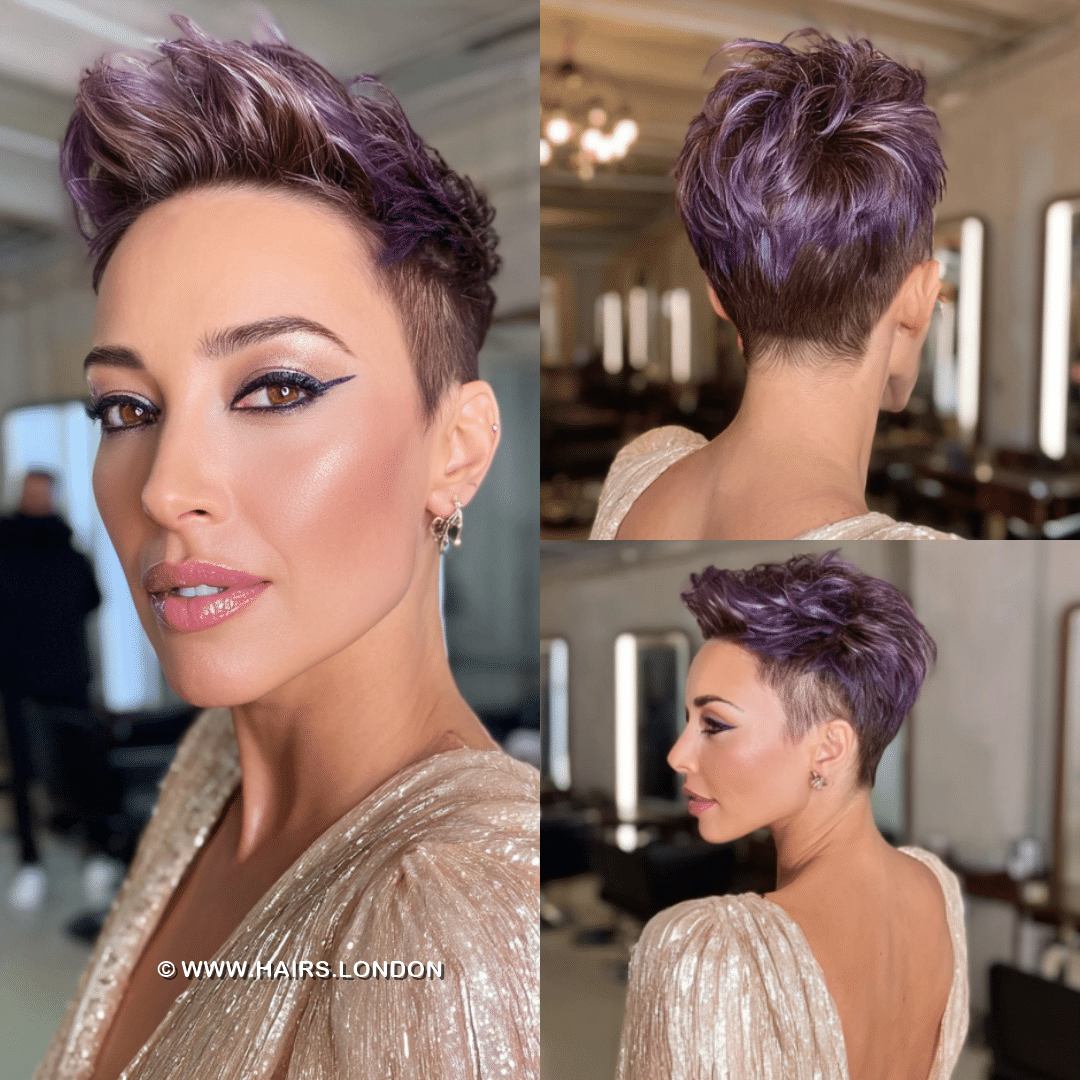 Iridescent Violet Plum Pixie Hair
