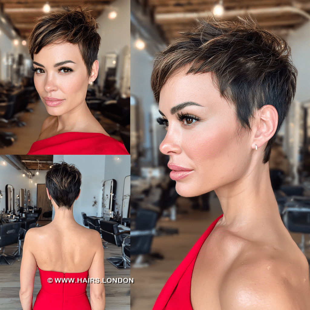 Chocolate Brown Pixie Hair