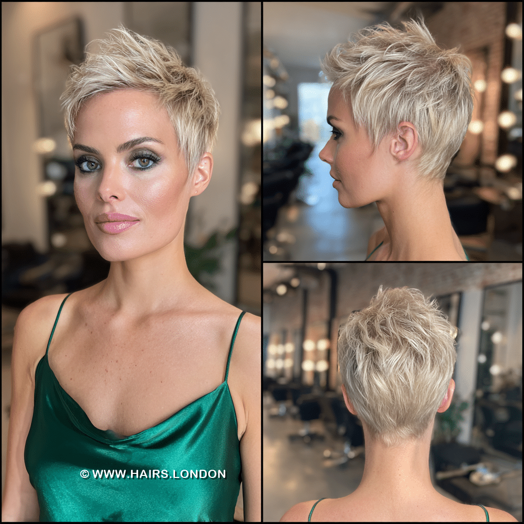 Icy Platinum Blonde Pixie Hair