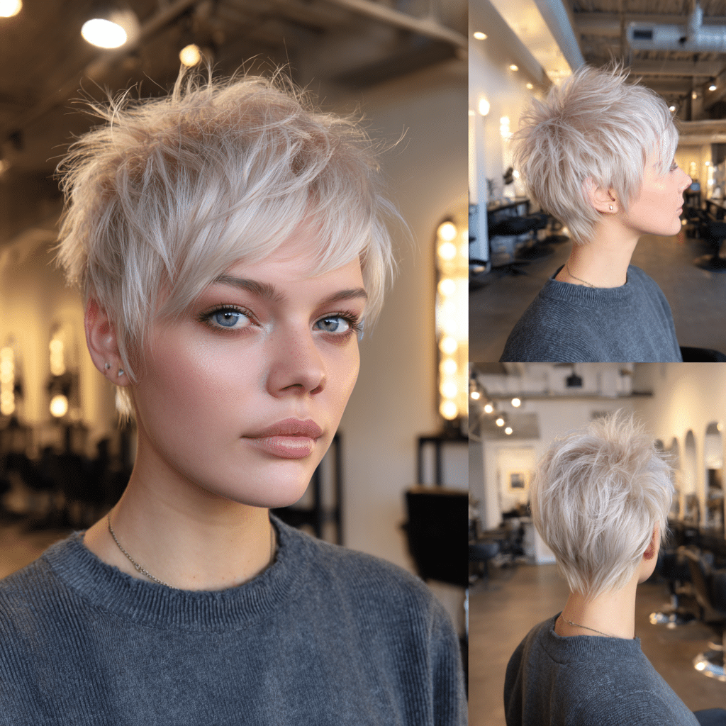 Icy Platinum Pixie Hair