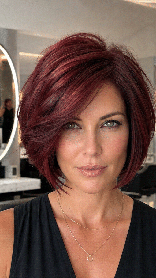 44 Choppy Bob Hairstyles for a Fresh and Effortless Look Black Cherry Merlot Hair