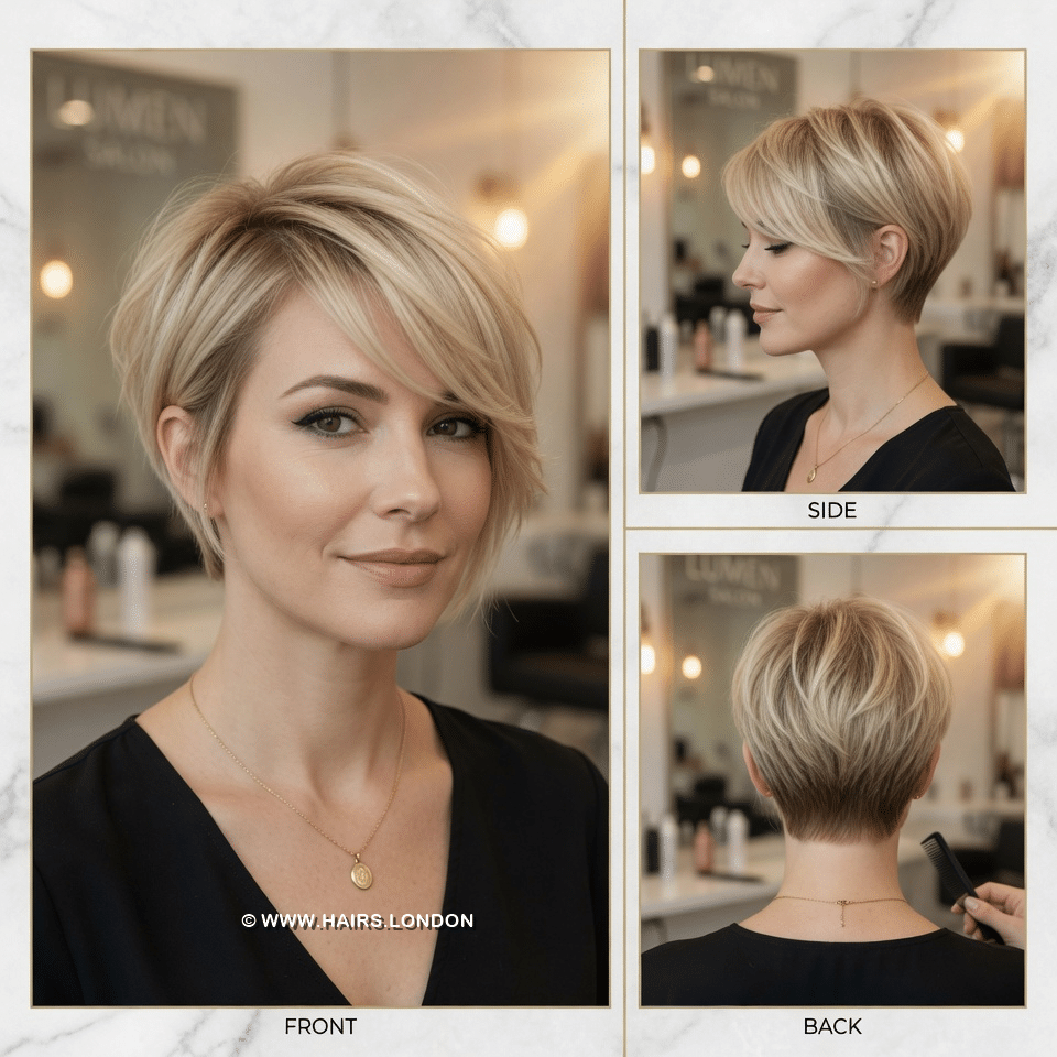 Soft Beige Blonde Pixie Hair