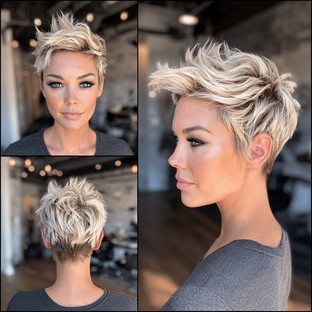 Honey Beige Blonde Pixie Hair