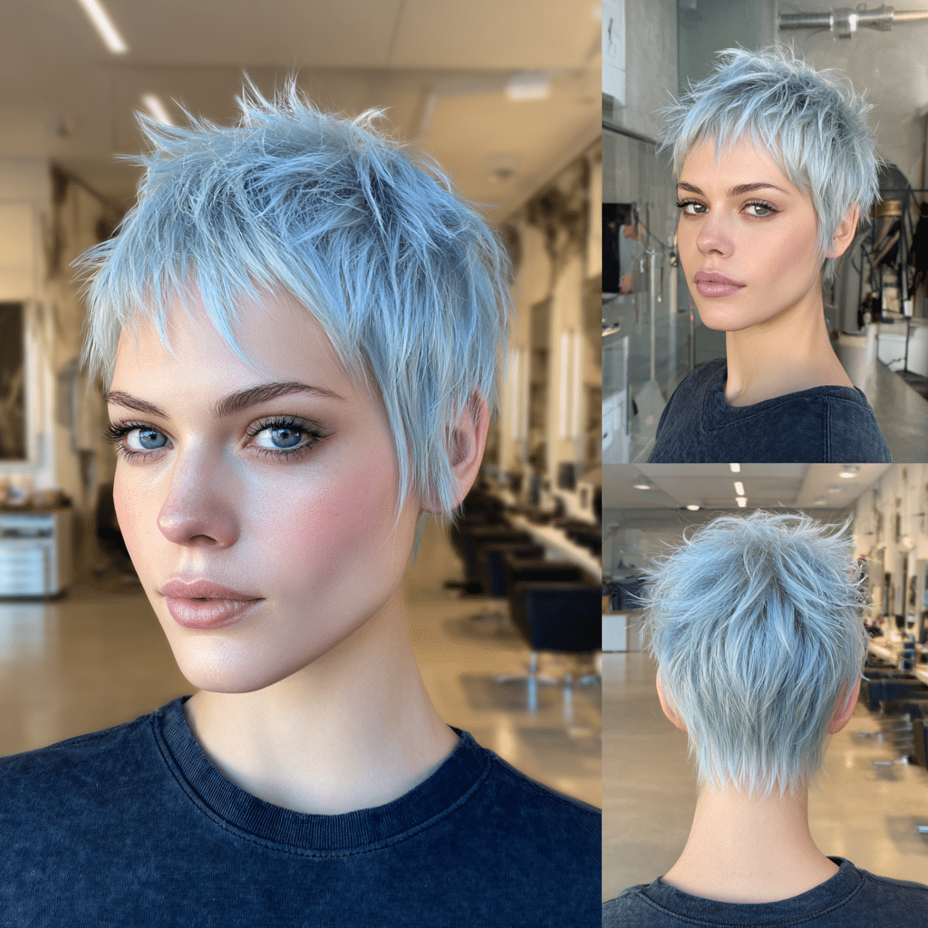 Icy Pastel Blue Hair
