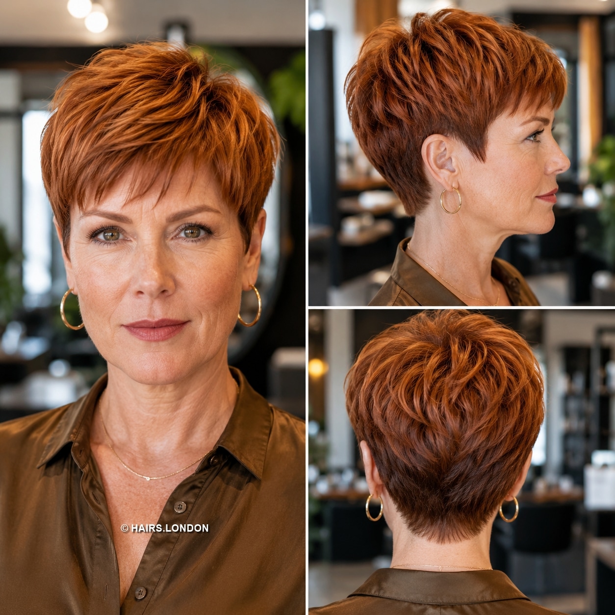 Spiced Copper Auburn Pixie Hair