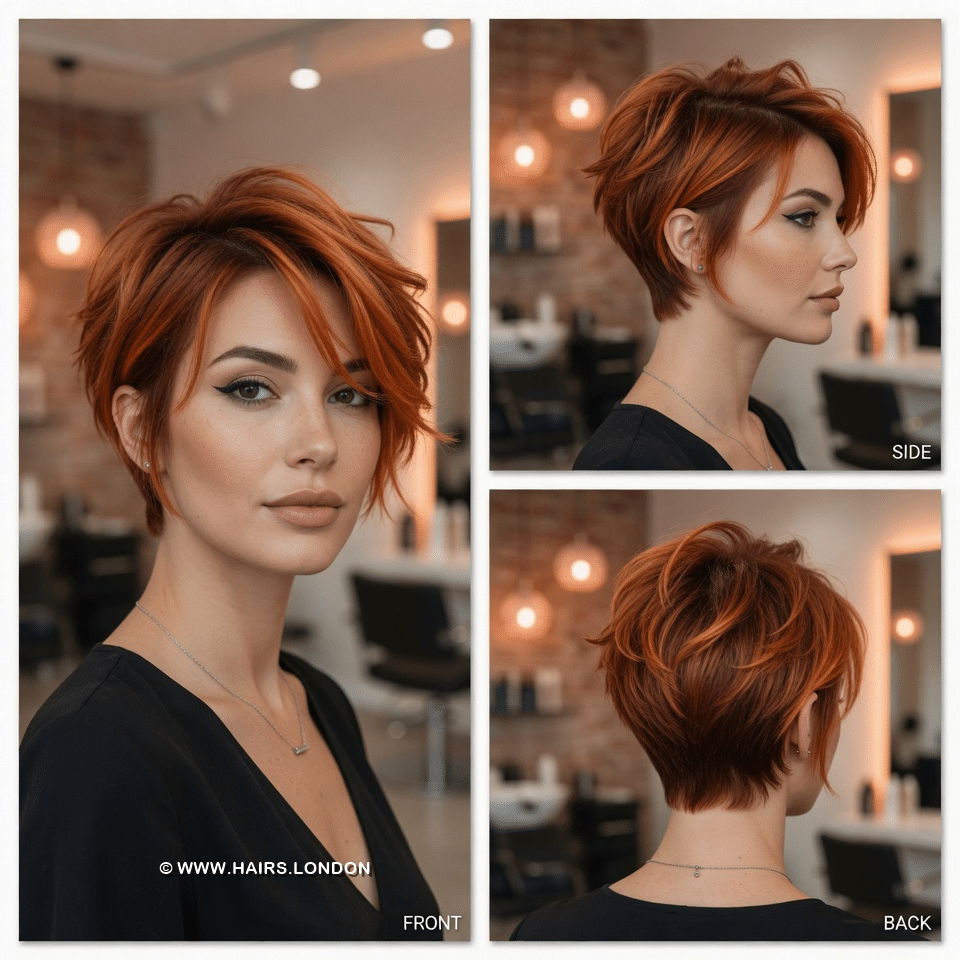 Fiery Copper Red Pixie Hair
