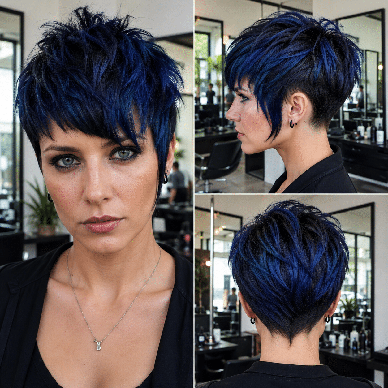 Electric Midnight Blue Pixie Hair
