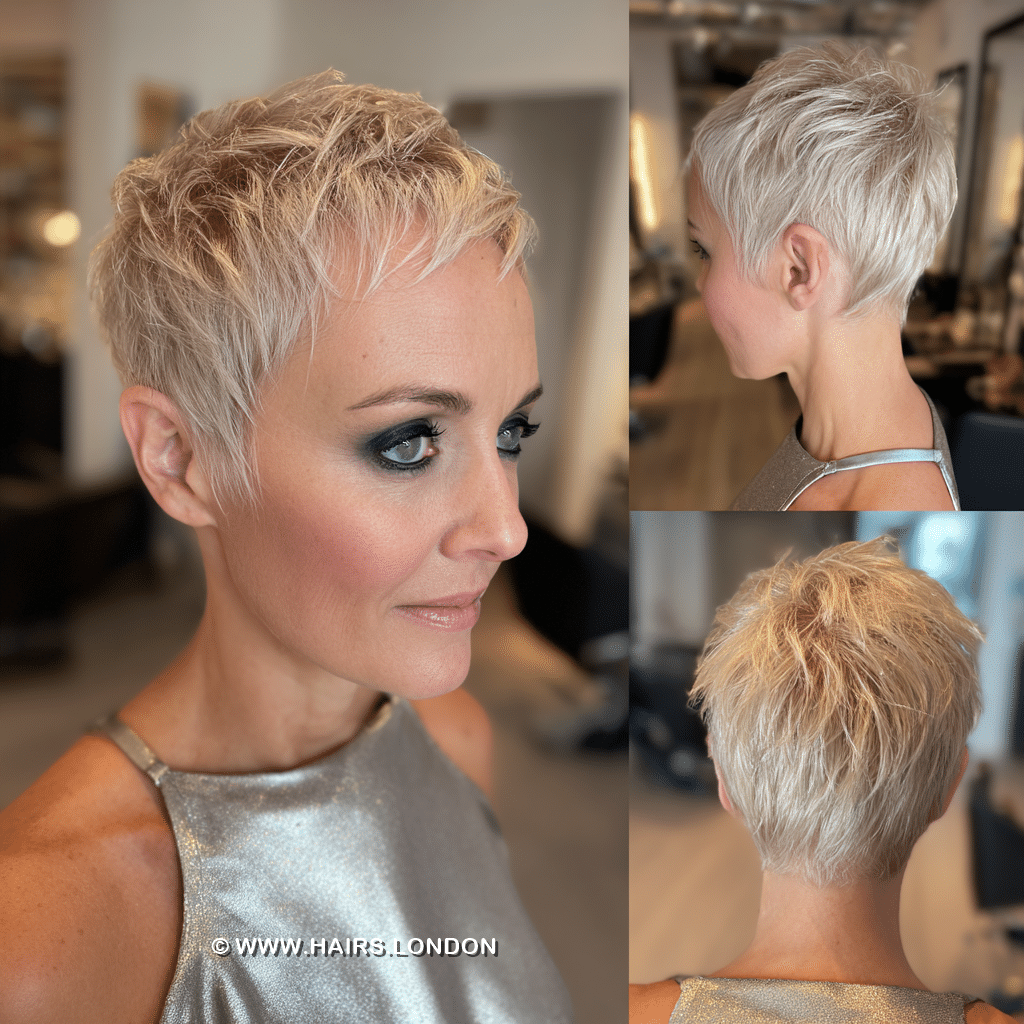 Frosted Platinum Pixie Hair