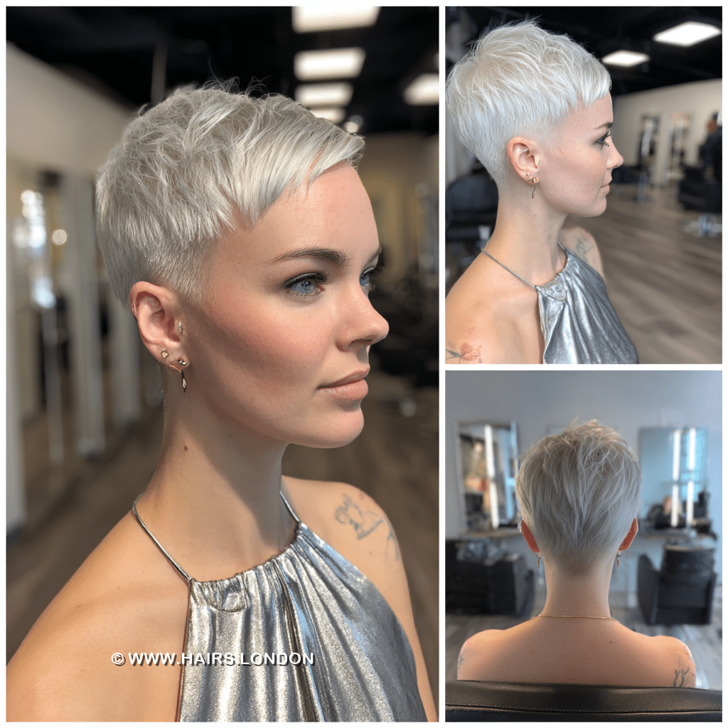 Icy Platinum Pixie Hair