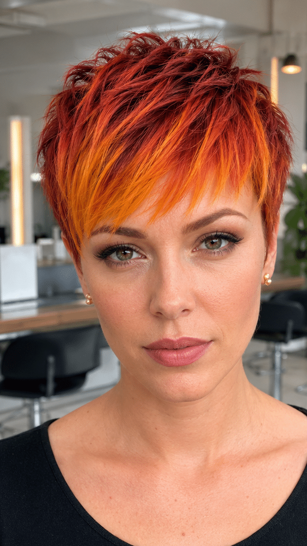 Sunset Ember Pixie Hair