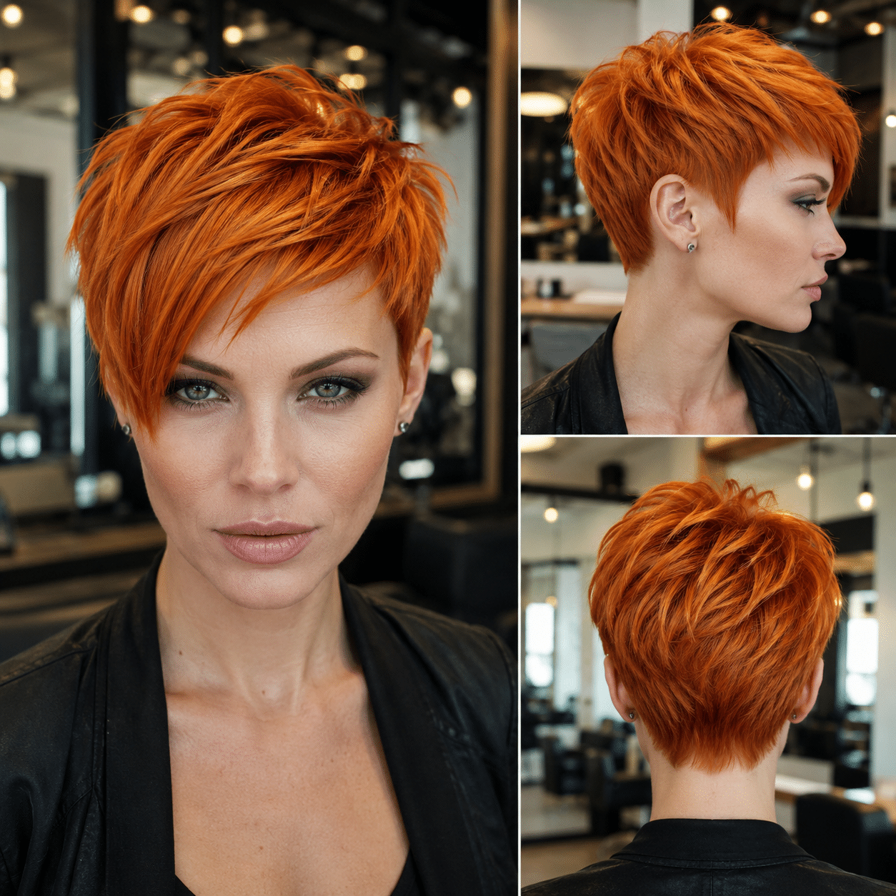 Fiery Tangerine Pixie Hair