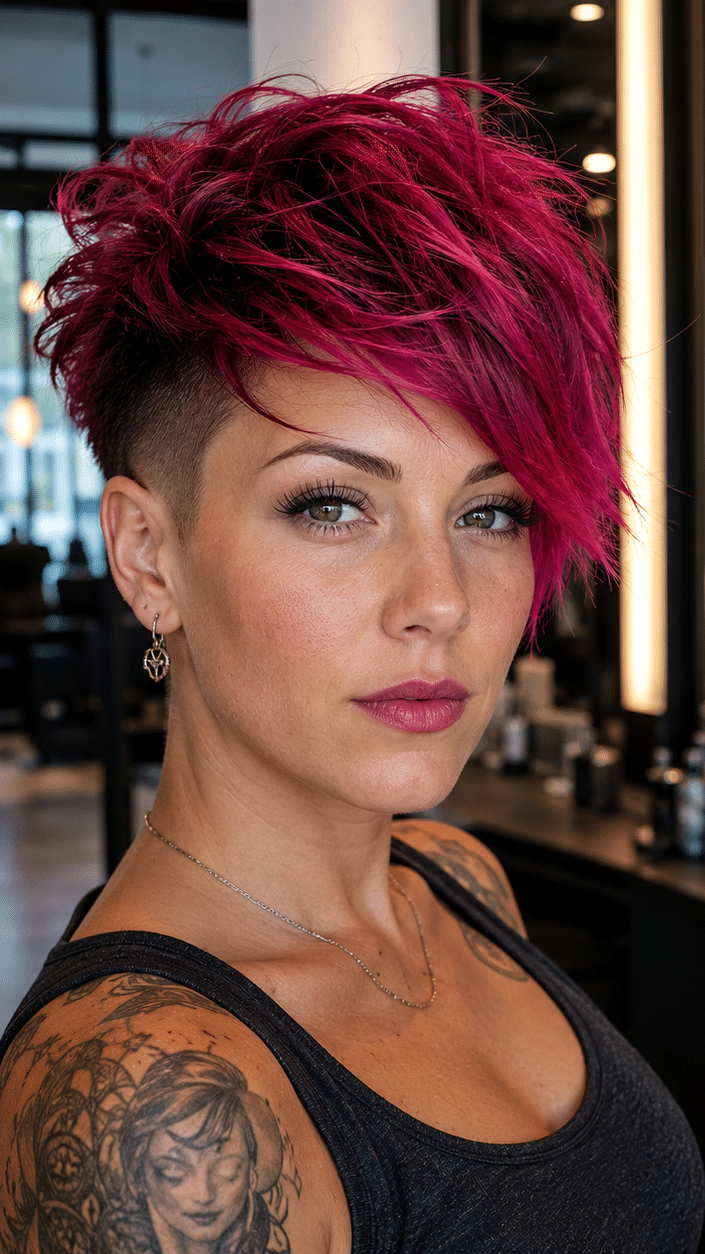 Electric Fuchsia Rebel Pixie Hair