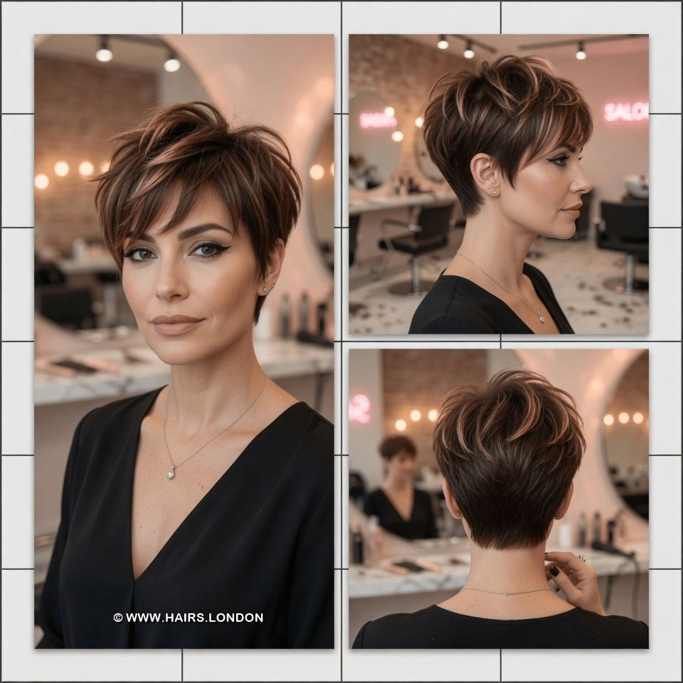 Warm Chestnut Brown Pixie Hair