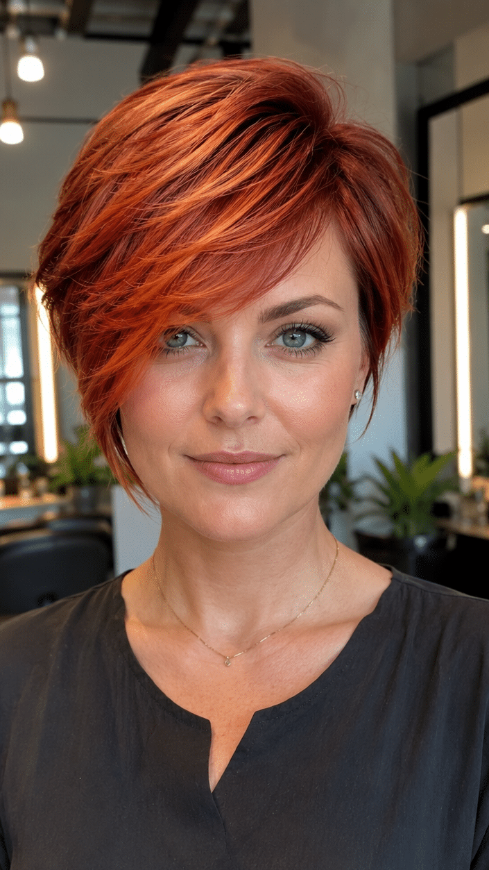 Ember Copper Flame Pixie Hair