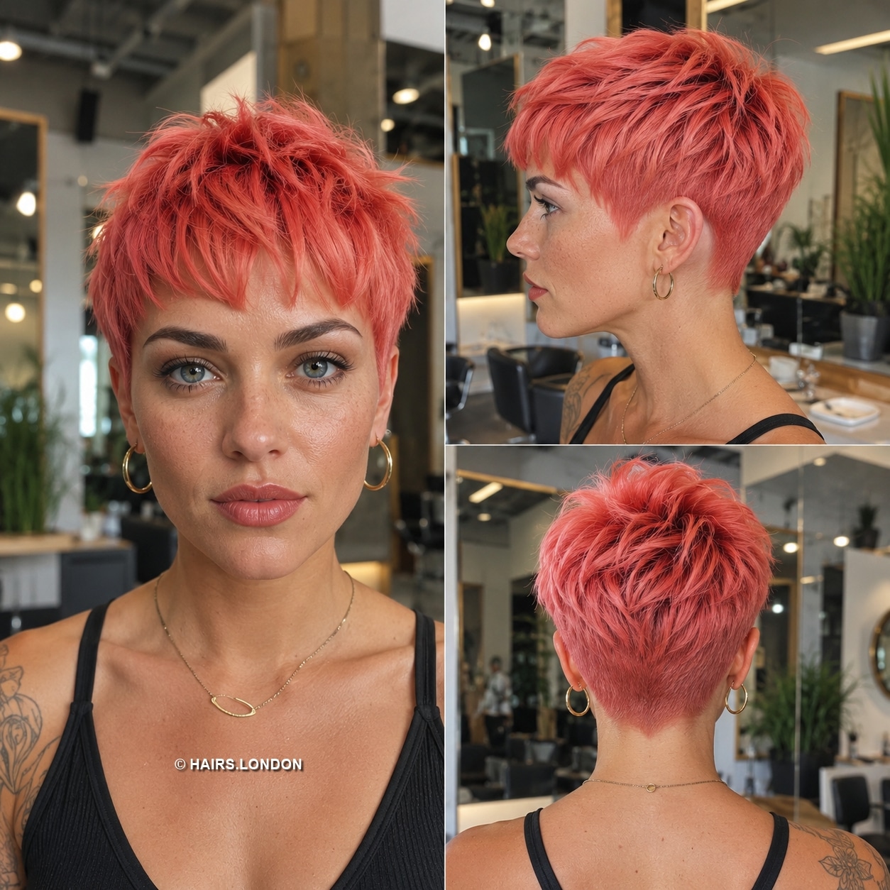 Coral Rose Textured Pixie Hair
