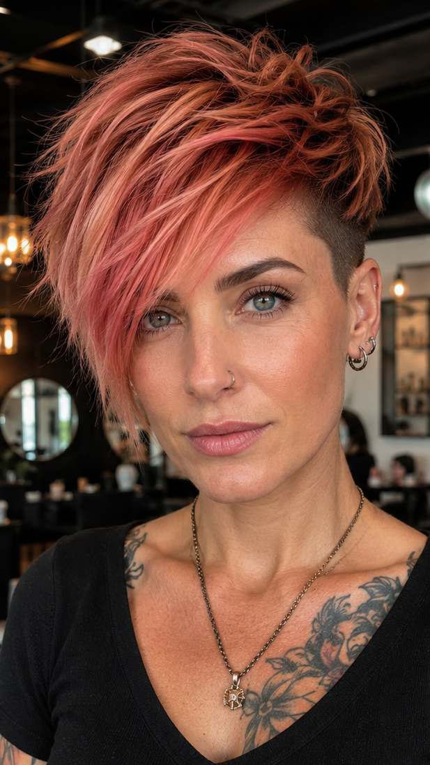 Rose Gold Blush Hair