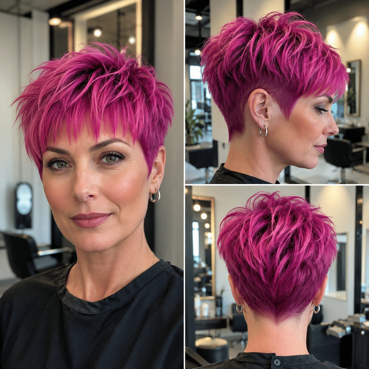 Neon Fuchsia Pixie Hair