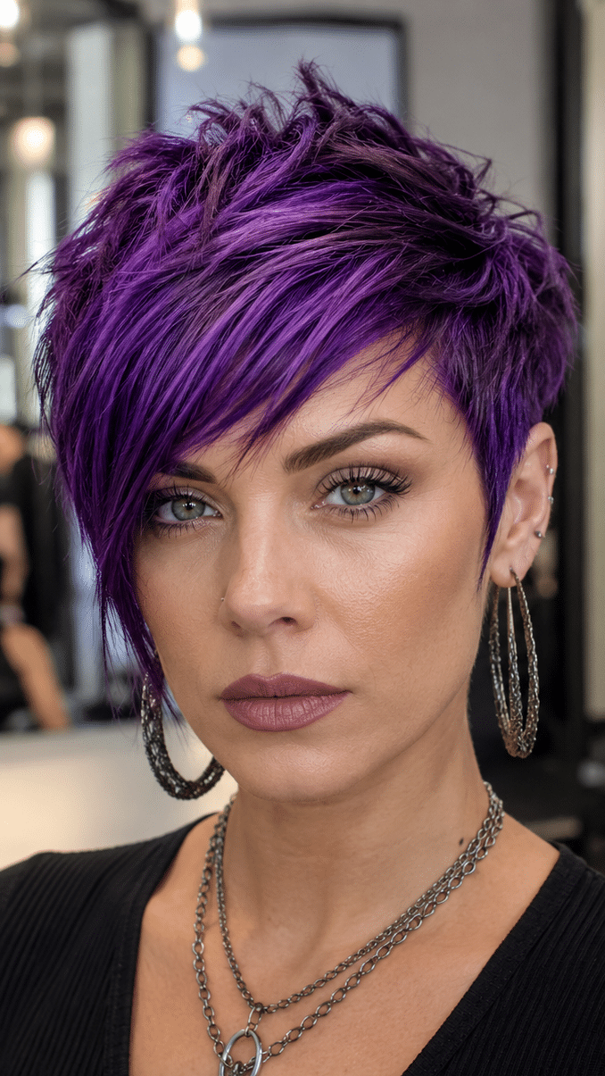 Electric Violet Pixie Hair