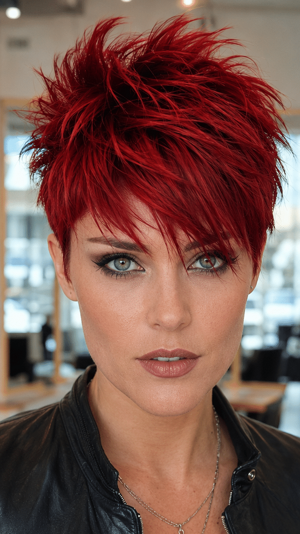 Crimson Fire Pixie Hair