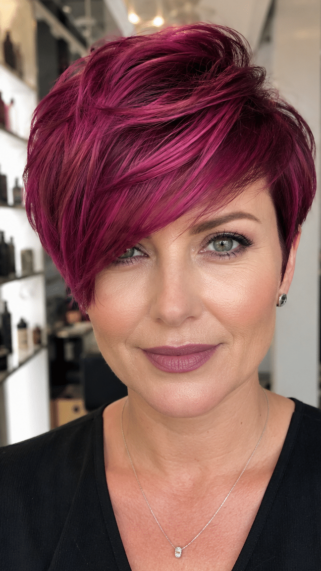 Mulberry Wine Pixie Hair