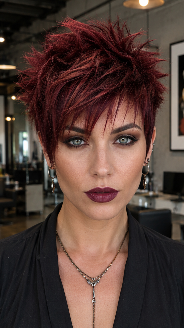 58 Stunning Pixie Haircuts with Bangs for a Face-Framing Style Black Cherry Noir Hair