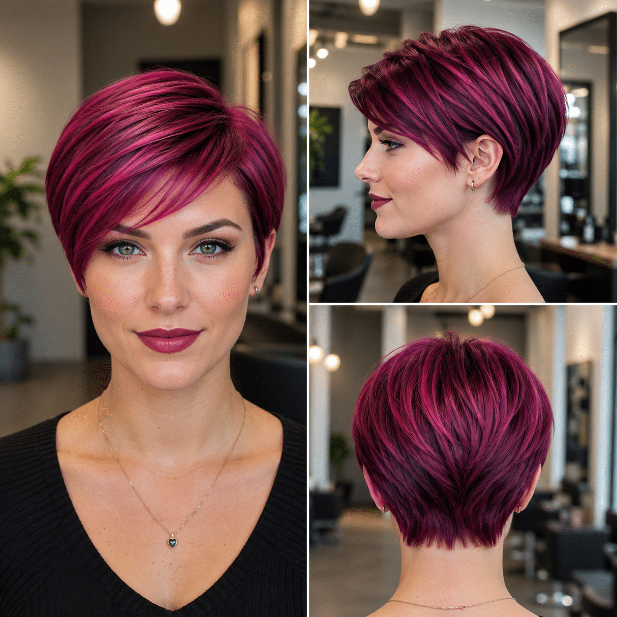 Raspberry Wine Pixie Hair