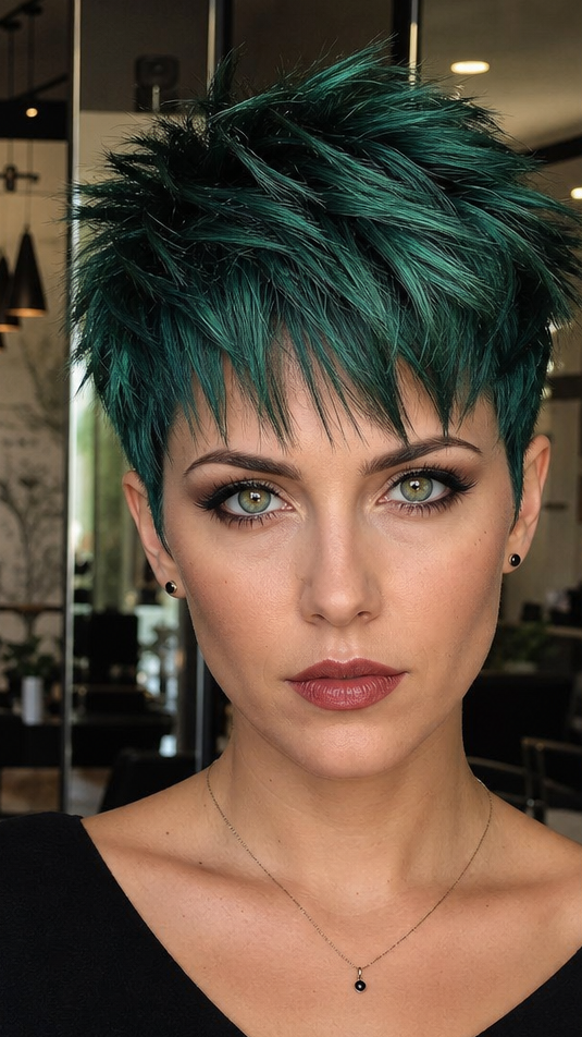 Emerald Midnight Teal Hair