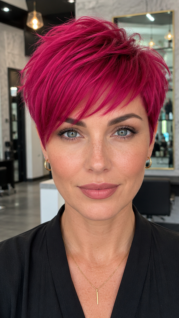 Electric Raspberry Fuchsia Hair