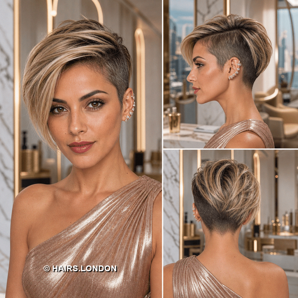 63 Hottest Long Pixie Cut Ideas to Try for 2026 Champagne Caramel Blonde Hair