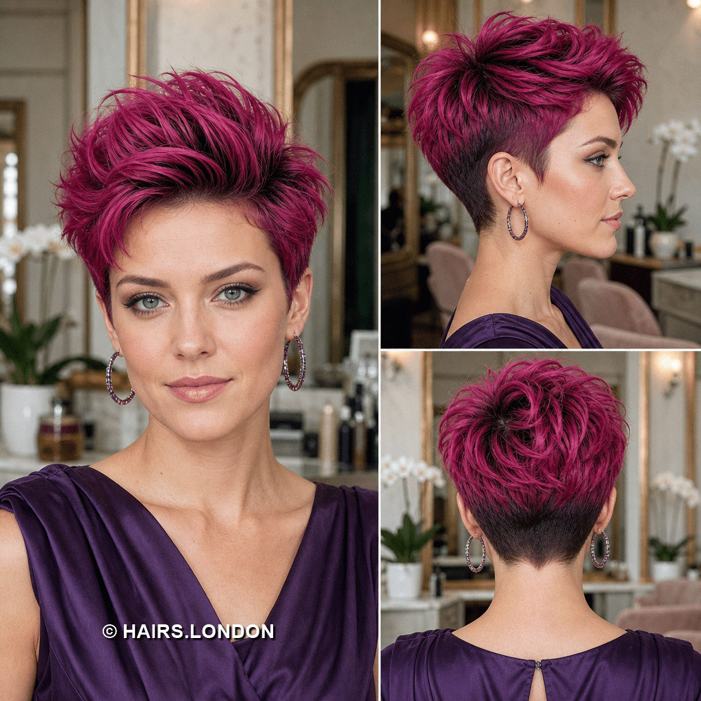 Raspberry Magenta Pixie Hair