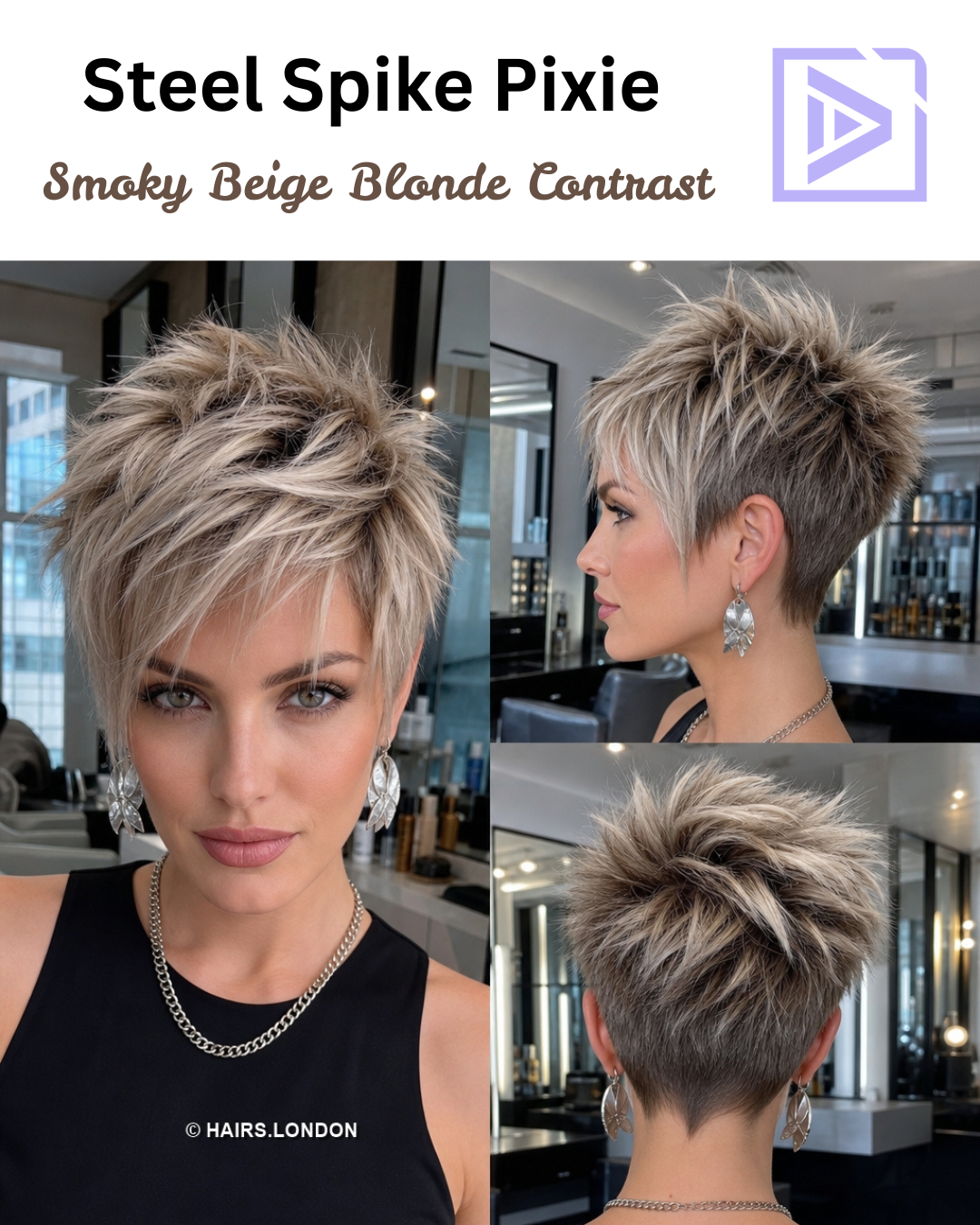 Smoky Beige Blonde Contrast Hair