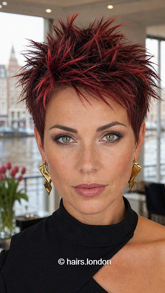 68 Stunning Pixie Haircuts with Bangs for a Face-Framing Style Crimson Cherry Burgundy Hair