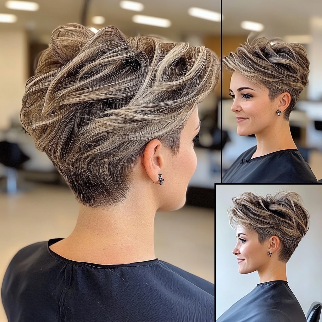 Ash Bronde Textured Pixie
