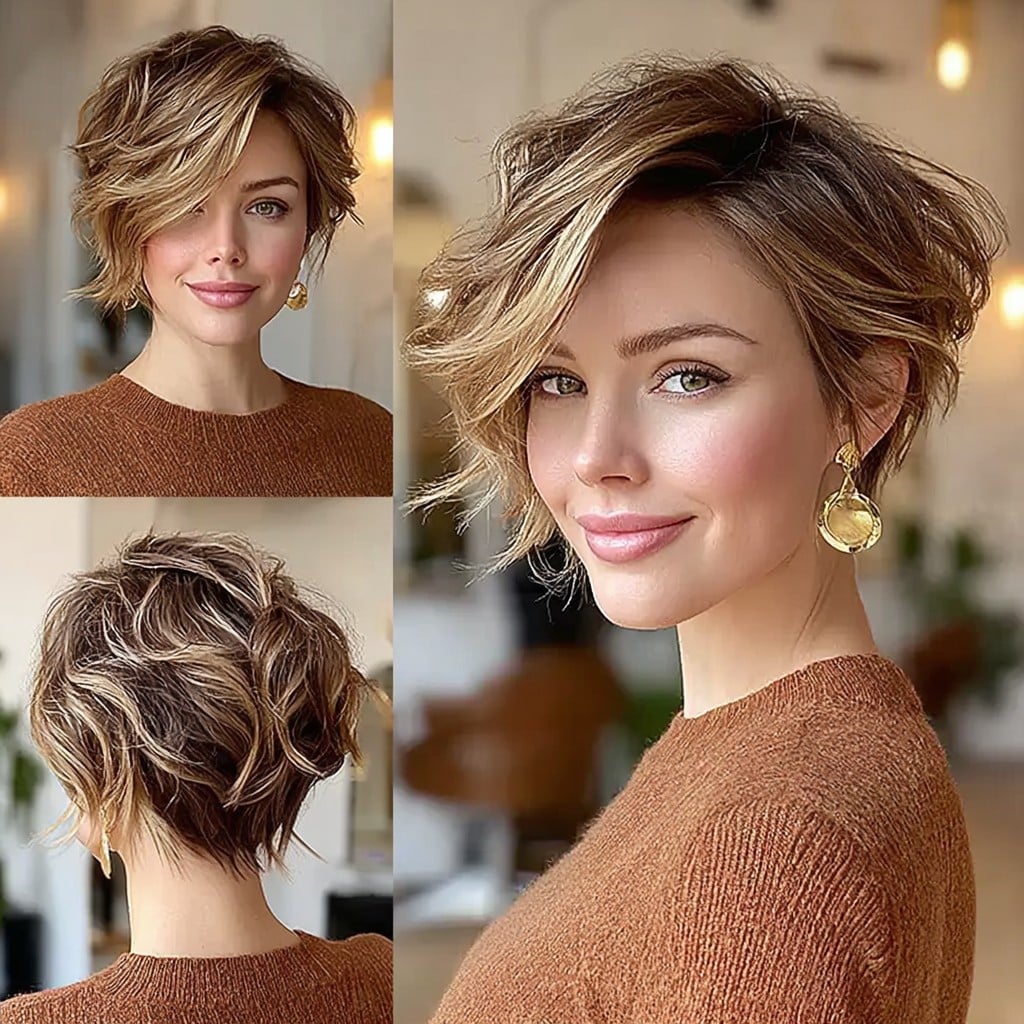 Caramel Blonde Pixie Hair