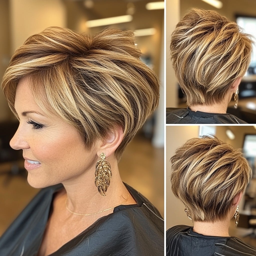 Caramel Blonde Pixie Hair