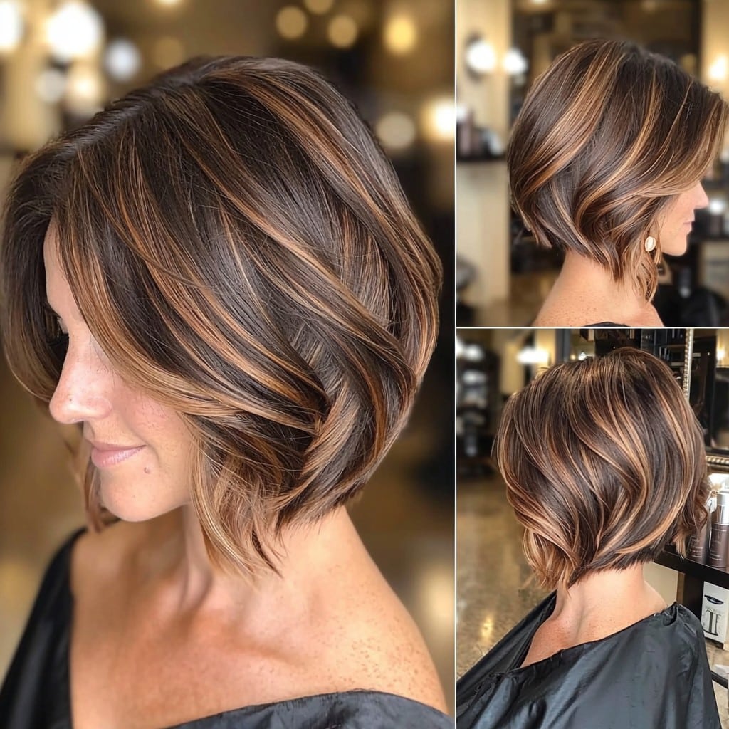Caramel Highlighted Bob