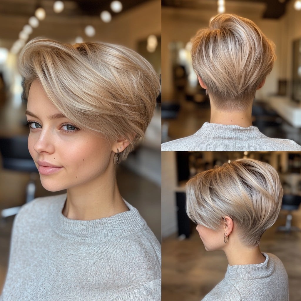 Champagne Blonde Pixie Hair