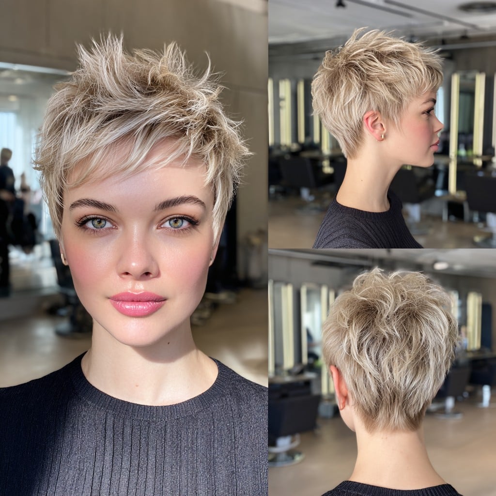 Choppy Champagne Blonde Hair