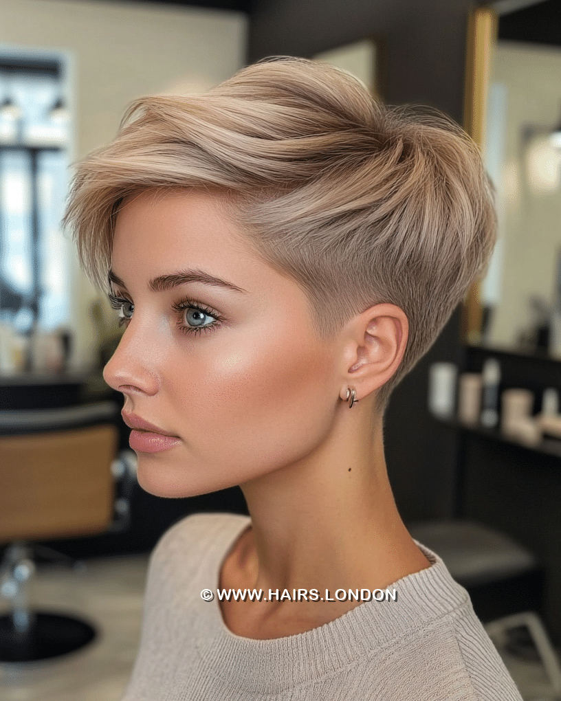 Cool Beige Blonde Pixie Hair