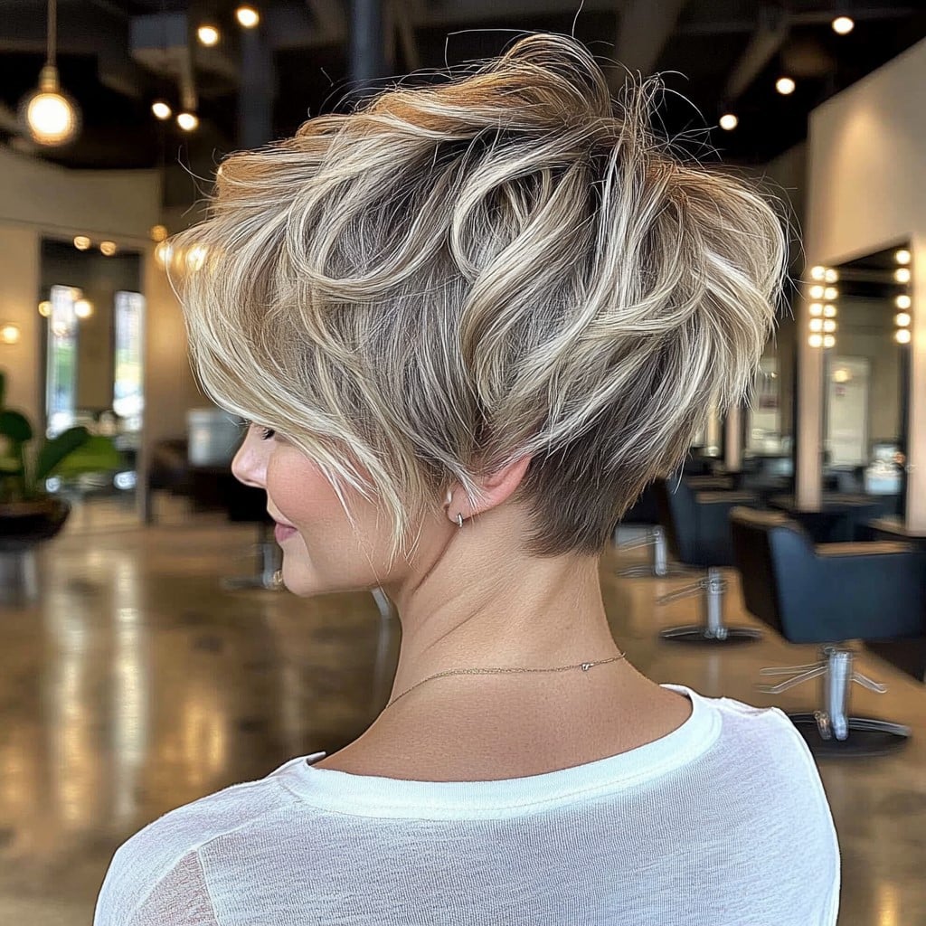Creamy Blonde Textured Pixie