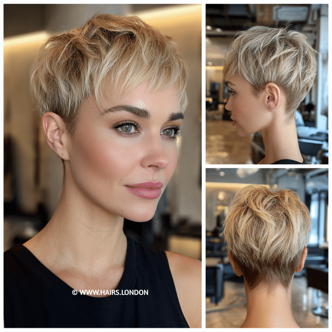 Creamy Vanilla Blonde Pixie Hair