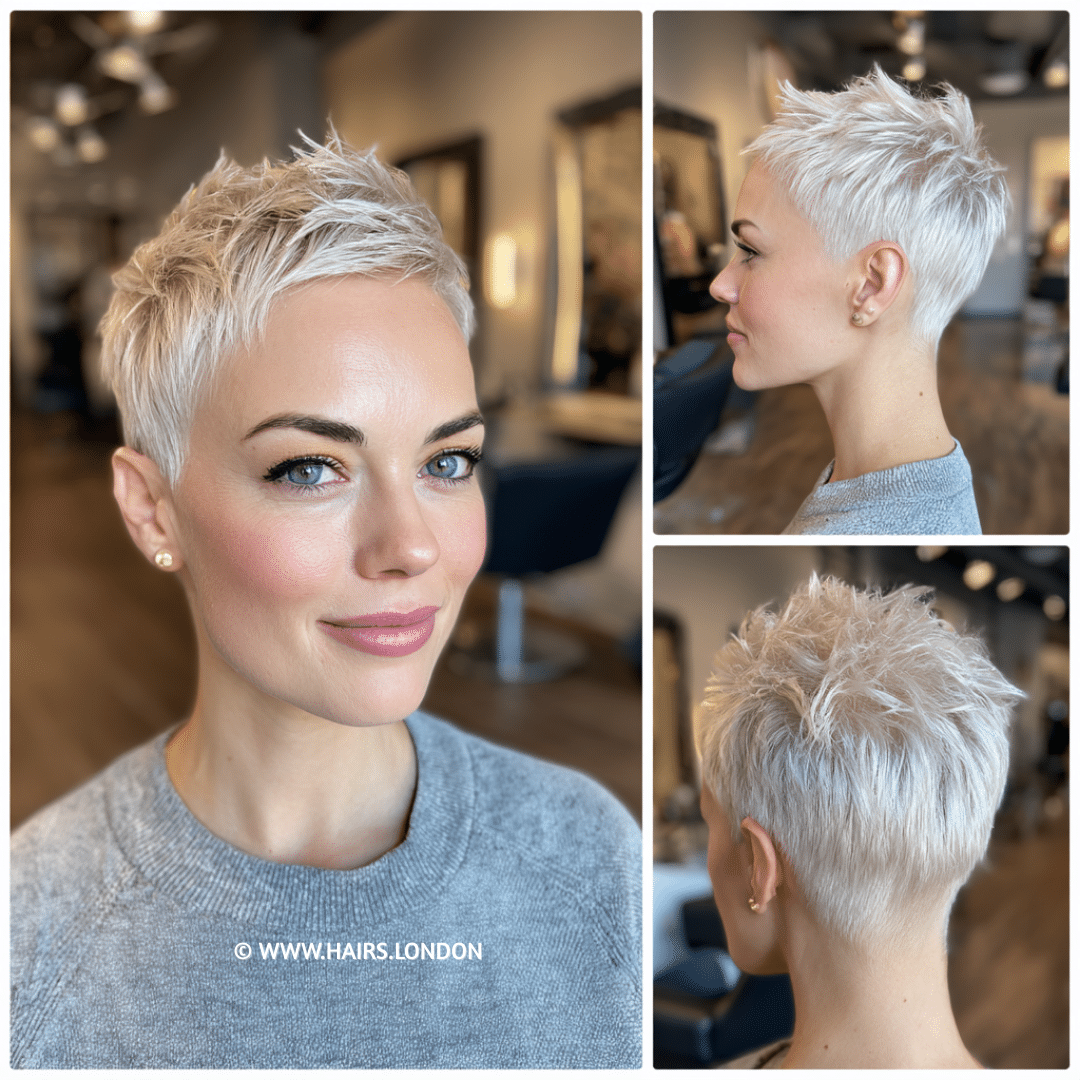 Frosted Pearl Platinum Pixie Hair