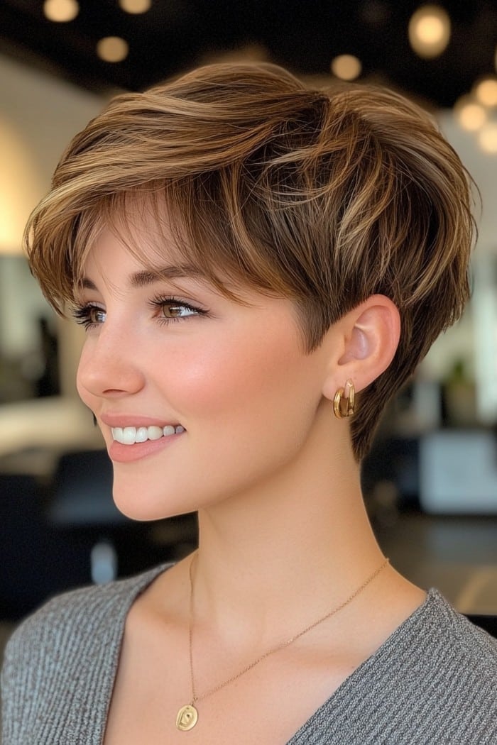 Golden Brunette with Honey Highlights