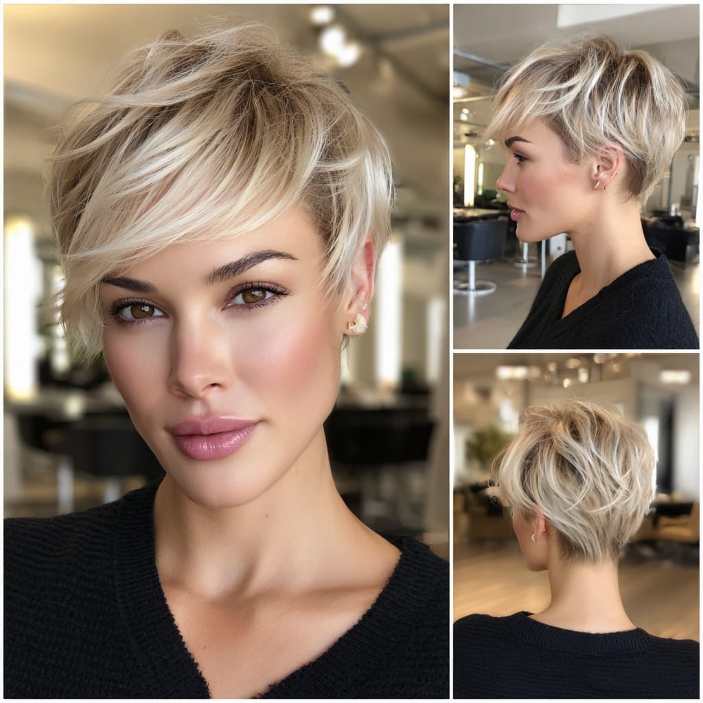 Icy Champagne Pixie Hair