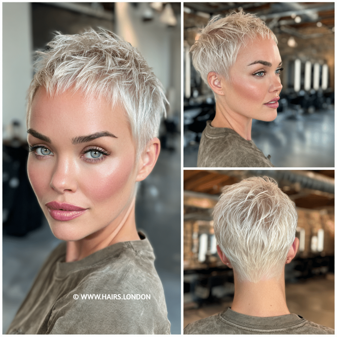Icy Platinum Blonde Pixie Hair