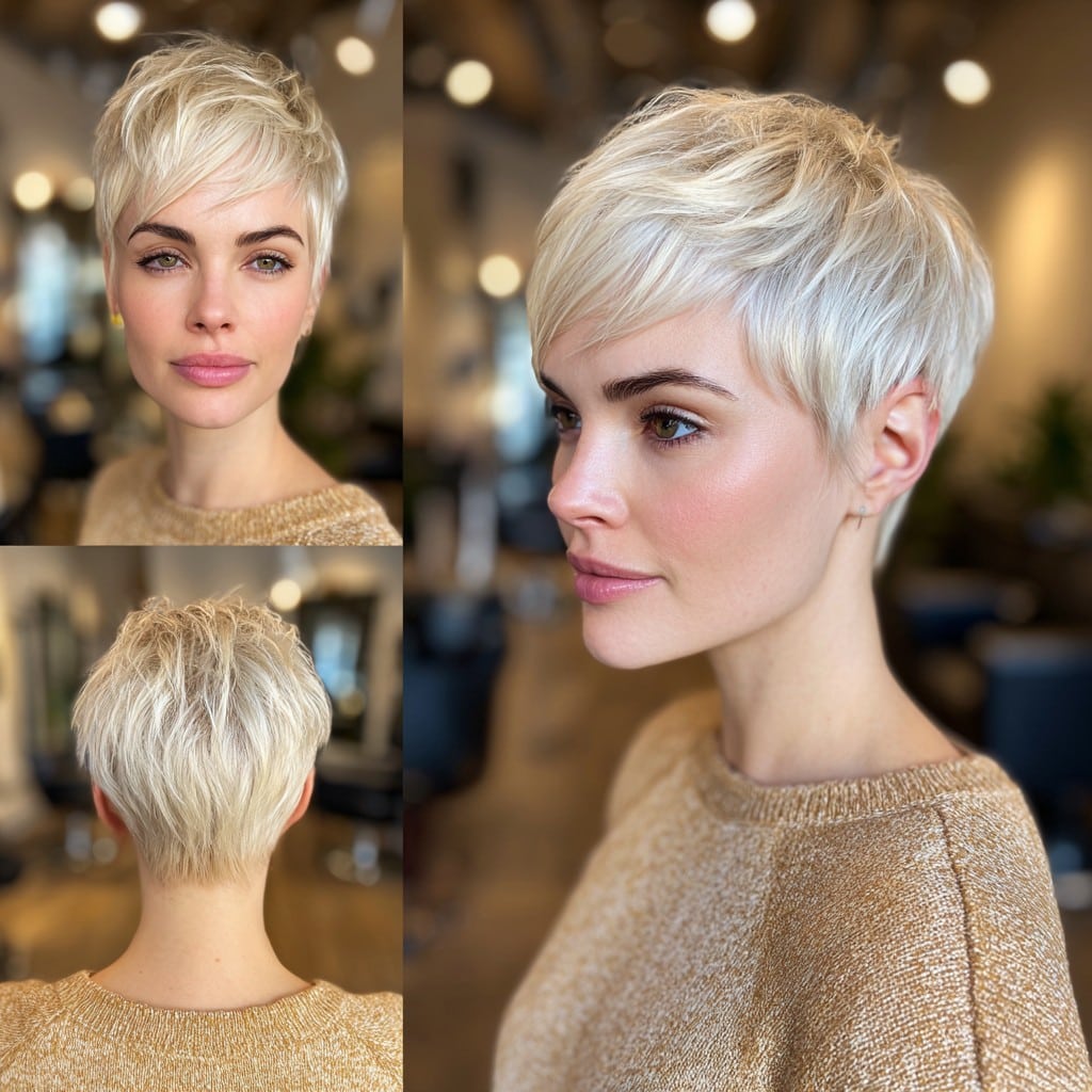 Icy Platinum Pixie Hair
