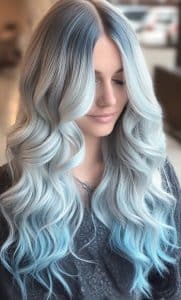 Pastel Blue Ombre Hair